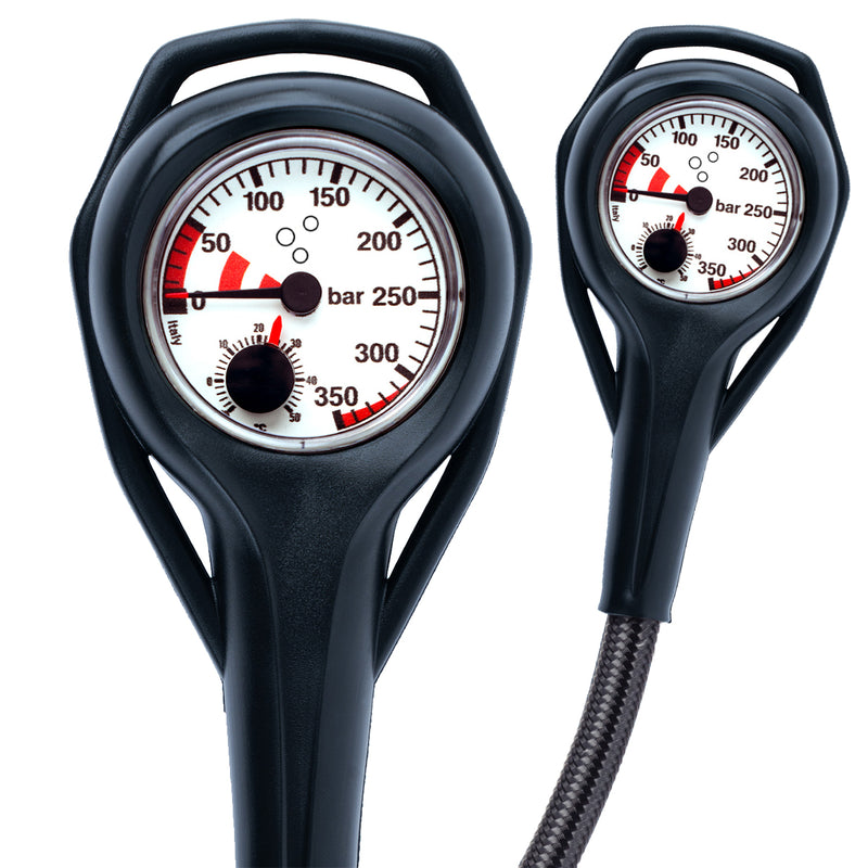 Druckmesser Luxe mit Thermometer 400 bar - Manometer - Erwachsene