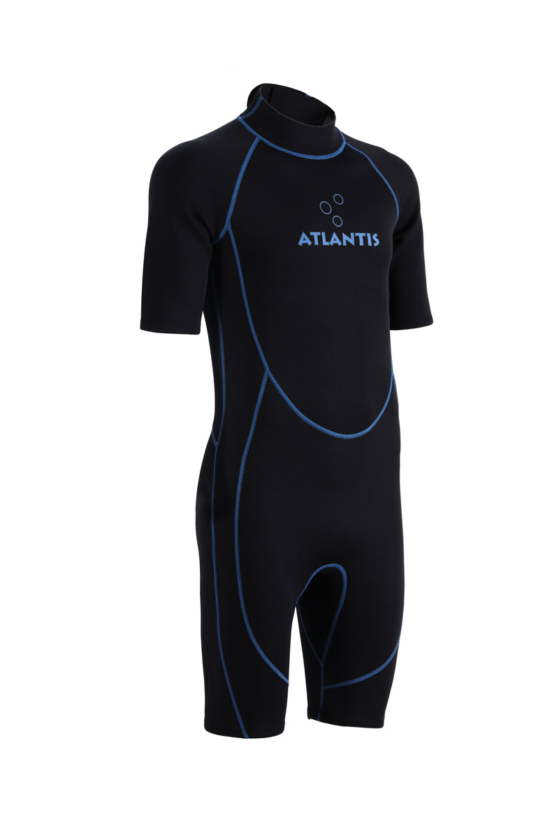 2mm Adventure Shorty  - Wetsuit - Heren - Zwart/Blauw