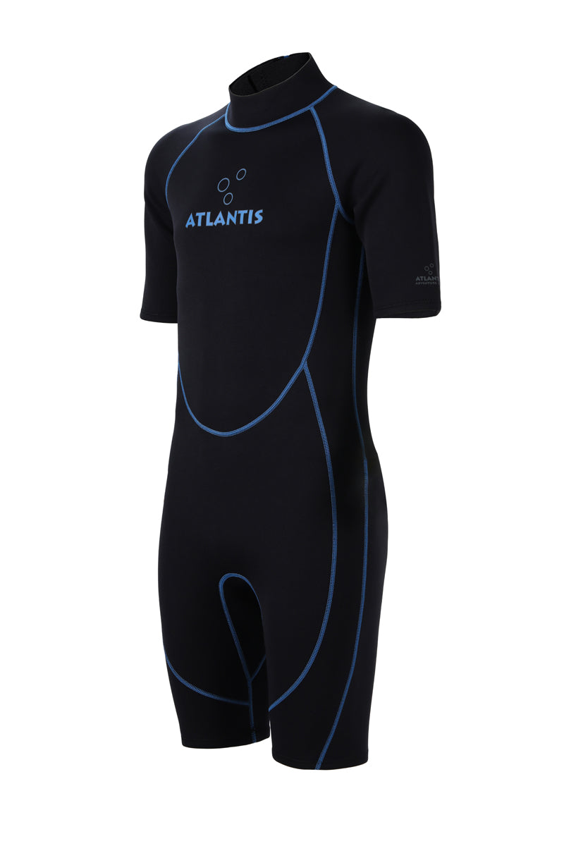 2mm Adventure Shorty  - Wetsuit - Heren - Zwart/Blauw