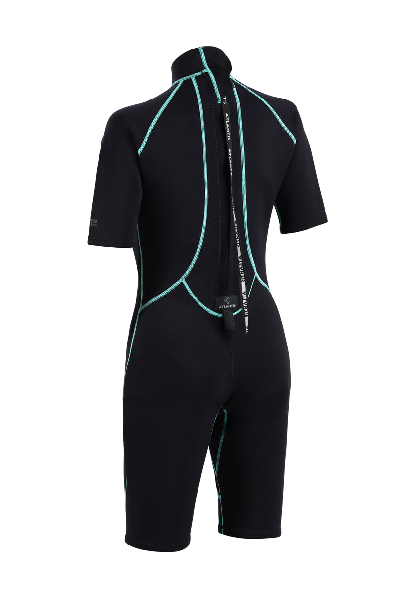 2mm Adventure Shorty  - Wetsuit - Dames - Zwart/Turquoise