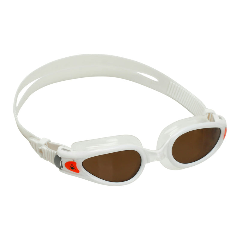 Kaiman EXO - Zwembril - Volwassenen - Brown Polarized Lens - Wit/Oranje