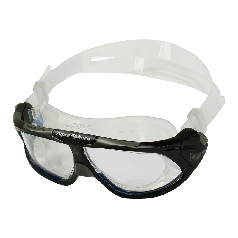 Seal 2.0 – Schwimmbrille – Erwachsene – klare Gläser – Schwarz/Grau