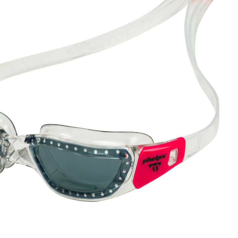 Tiburon Small - Schwimmbrille - Erwachsene - Dunkle Linse - Transparent/Rosa