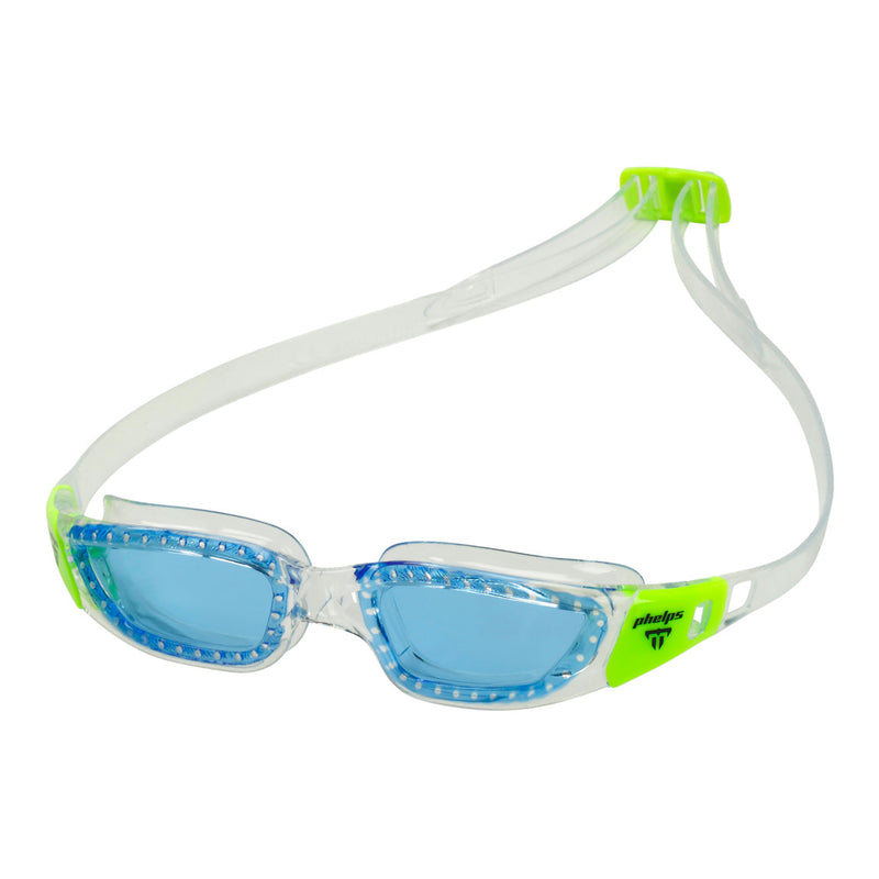 Tiburon Junior - Zwembril - Kinderen - Blue Lens - Transparant/Lime