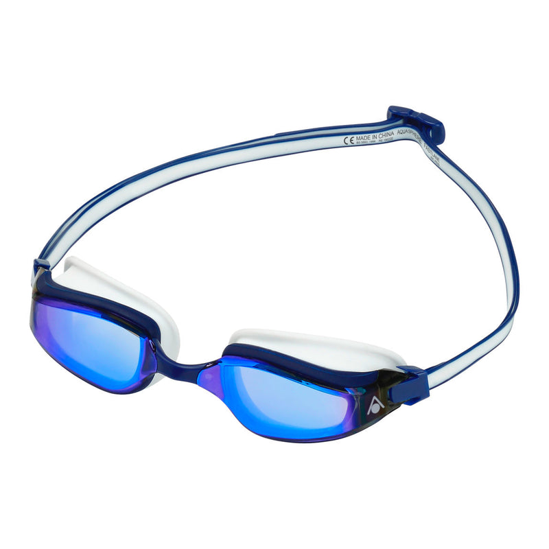 Fastlane – Schwimmbrille – Erwachsene – Blaue verspiegelte Titanlinse – Blau/Weiß