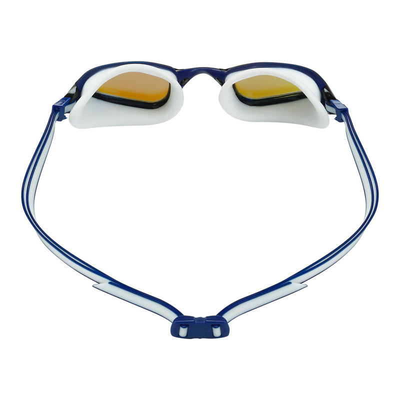 Fastlane – Schwimmbrille – Erwachsene – Blaue verspiegelte Titanlinse – Blau/Weiß