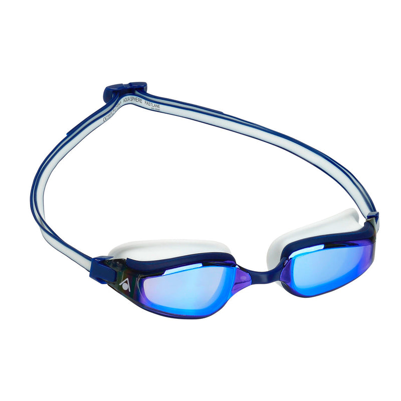 Fastlane – Schwimmbrille – Erwachsene – Blaue verspiegelte Titanlinse – Blau/Weiß