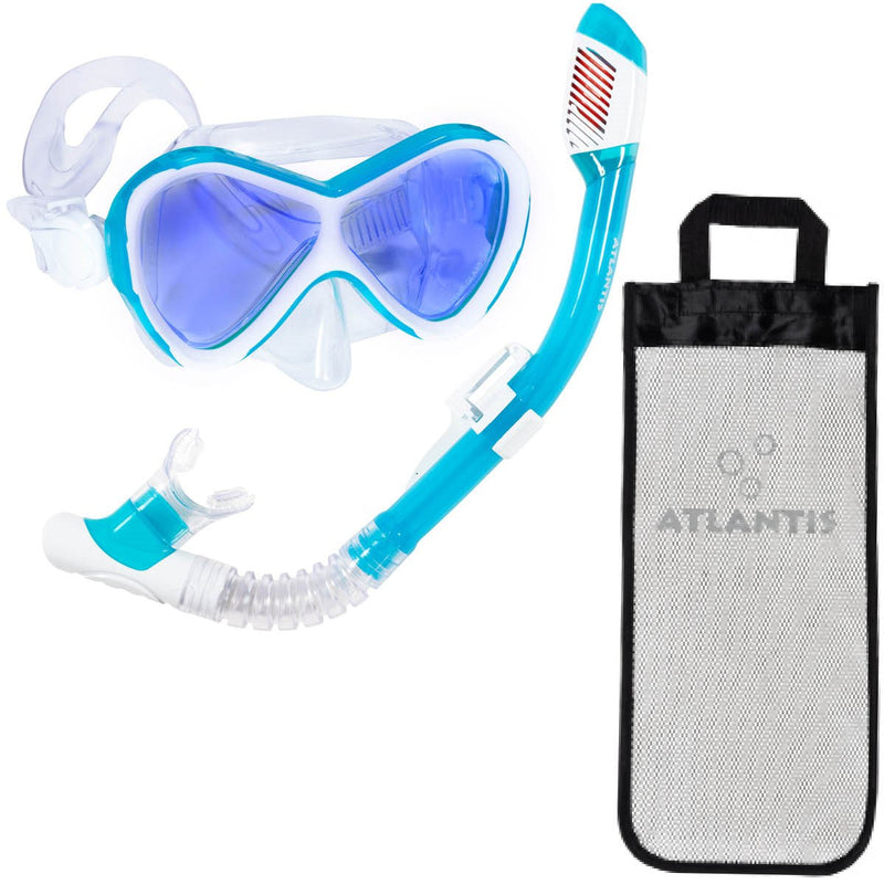 Abaco Combo - Snorkelset - Kinderen - Wit/Turquoise met UV lens