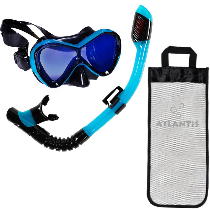 Abaco Combo - Snorkelset - Kinderen - Zwart/Turquoise met UV lens