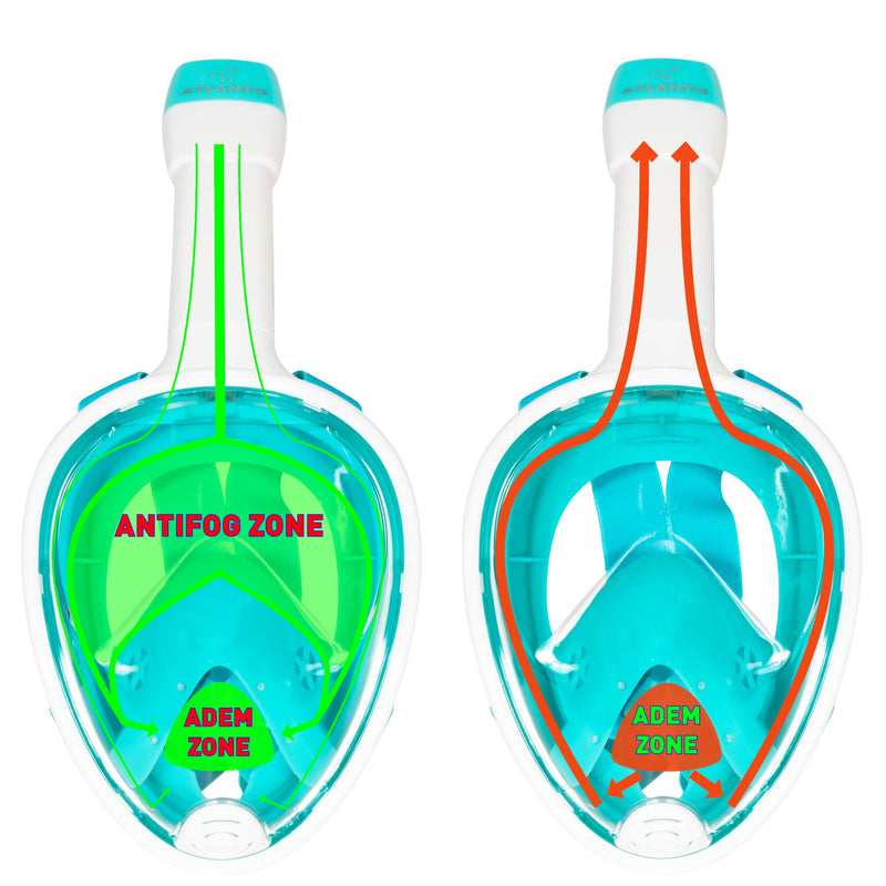 Atlantis - Schnorchelmaske - Erwachsene - Weiß/Türkis