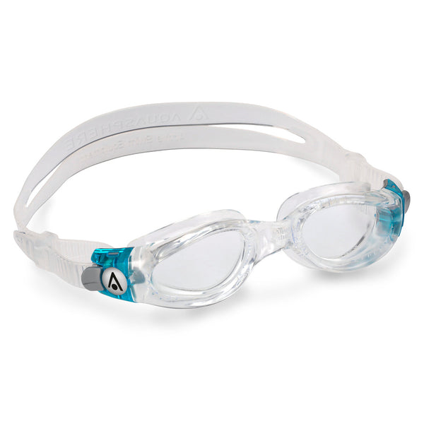 Kaiman Small - Zwembril - Volwassenen - Clear Lens - Transparant/Aqua