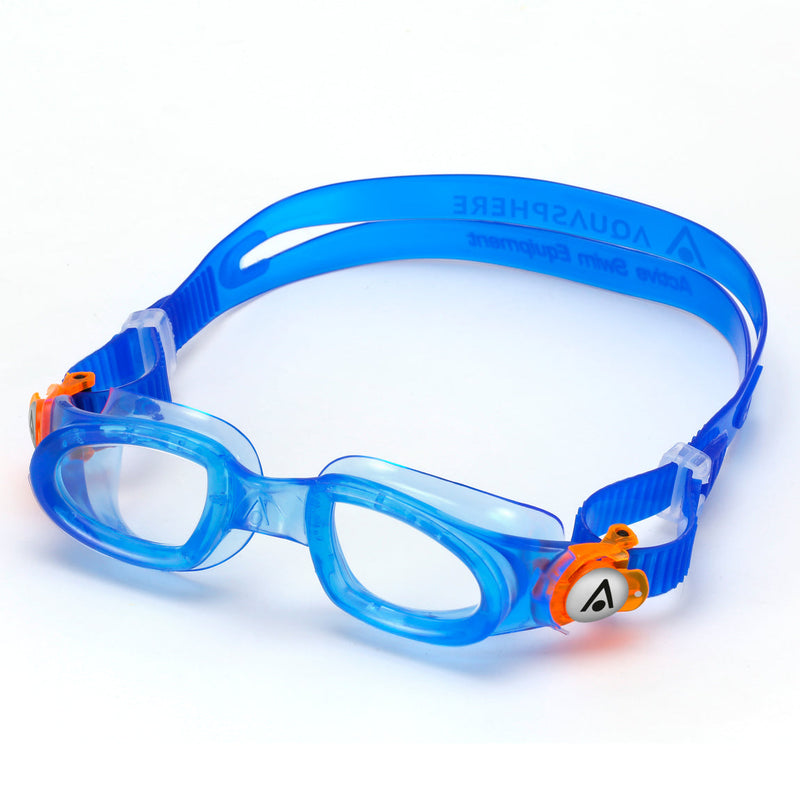 Moby Kid - Zwembril - Kinderen - Clear Lens - Blauw/Oranje