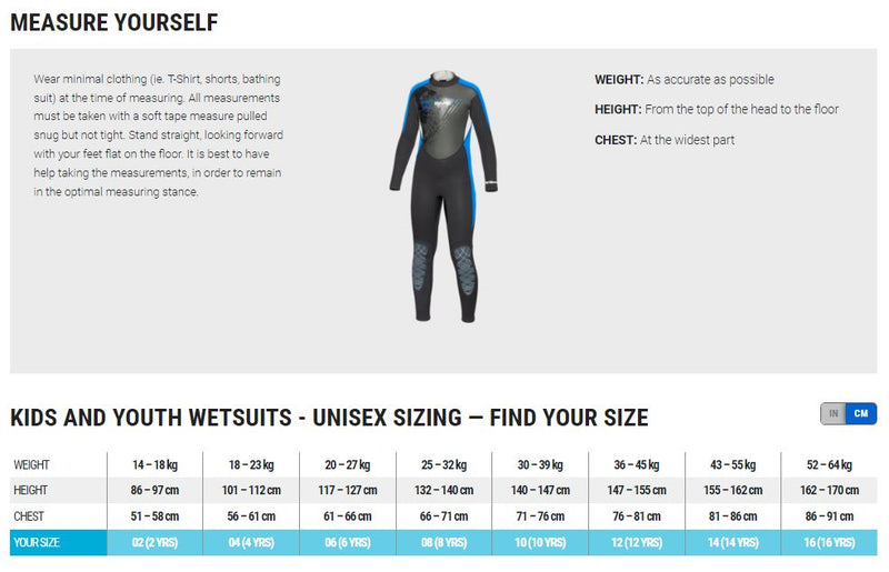 3/2mm Manta Full - Wetsuit - Kinderen - Blauw