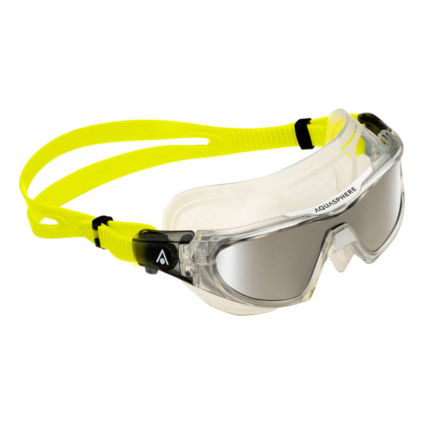 Vista Pro – Schwimmbrille – Erwachsene – silberne verspiegelte Titanlinse – transparent/gelb