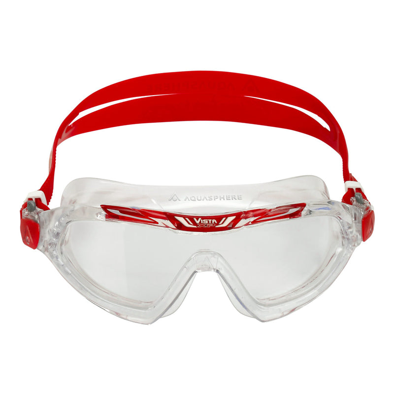 Vista XP – Schwimmbrille – Erwachsene – klare Gläser – transparent/rot