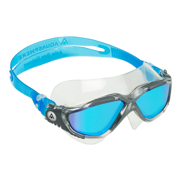 Vista - Zwembril - Volwassenen - Blue Titanium Mirrored Lens - Transparant/Grijs