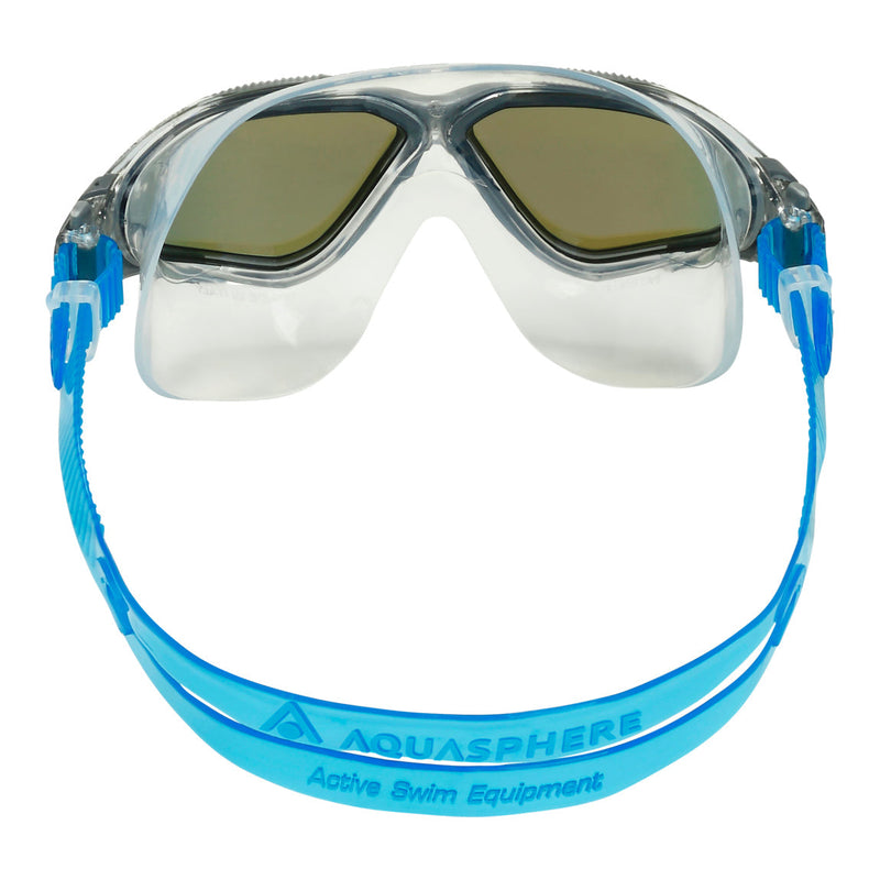 Vista – Schwimmbrille – Erwachsene – Blaue verspiegelte Titanlinse – Transparent/Grau