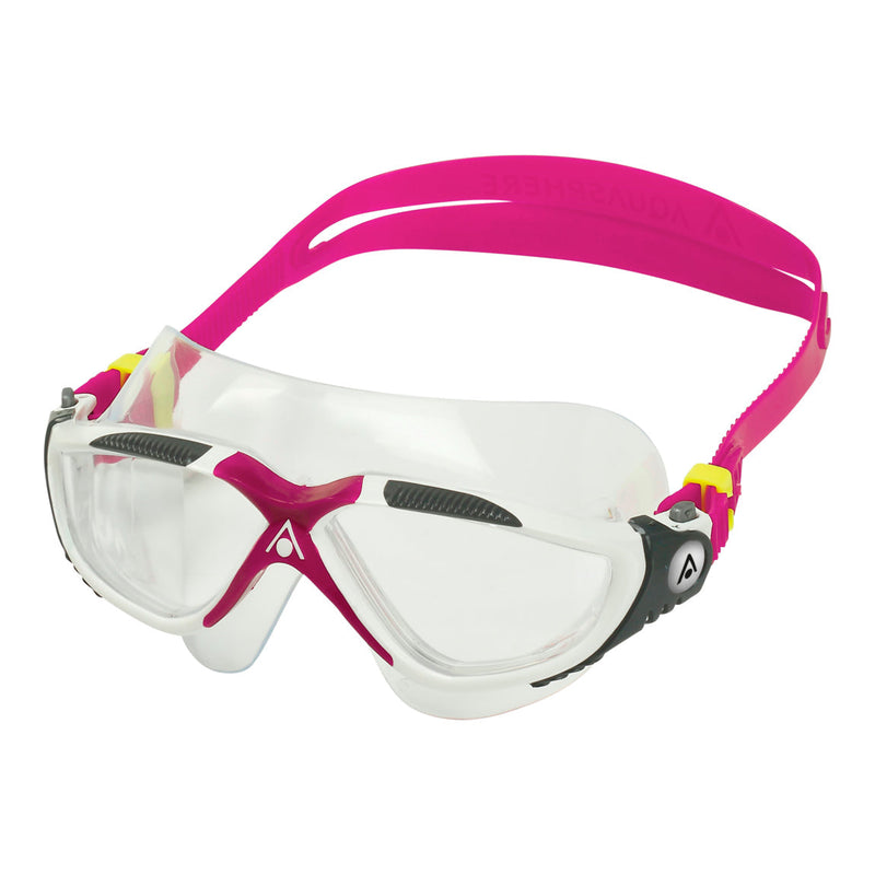 Vista – Schwimmbrille – Erwachsene – klare Gläser – Weiß/Rosa