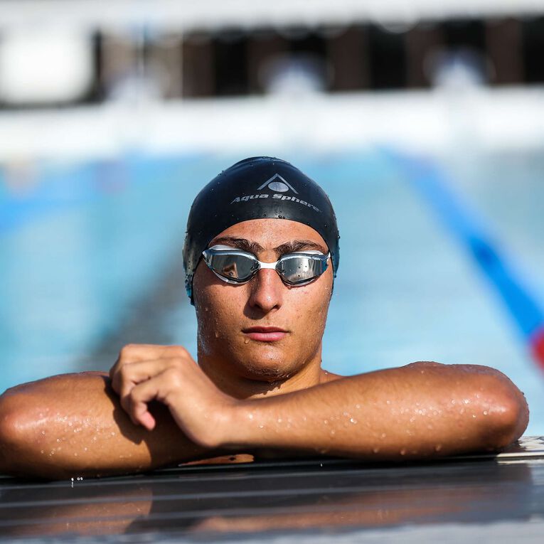 Fastlane – Schwimmbrille – Erwachsene – Silberne verspiegelte Titanlinse – Weiß/Grau